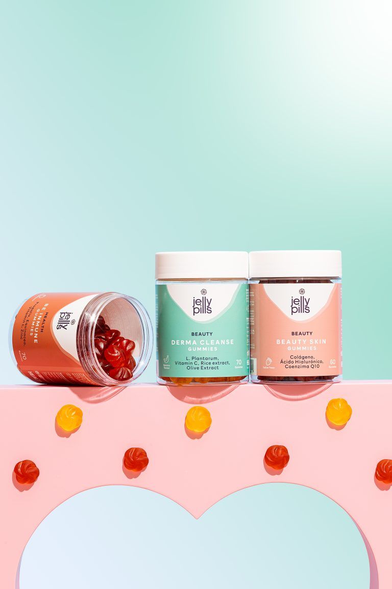 fotografia de gominolas de la marca jelly pills de suplementos. Capturando la Esencia fotógrafo comercial de producto y gastronómico para material de marketing y contenido de rrss