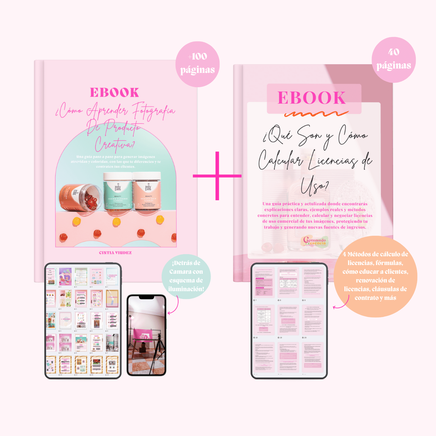 bundle ebook fotografia de producto creativa y ebook licencias de uso